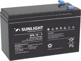 Lead battery 12V 7AH rechargeable SUNLIGHT SPA12-7