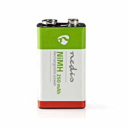 Επαναφορτιζόμενη μπαταρία 9V NiMH 250mAH NEDIS